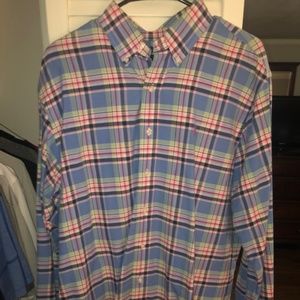 Men's Plaid Polo Ralph Lauren Shirt  Size Large